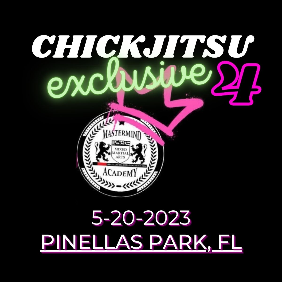 Sign up and compete at chickjitsu exclusive 4 womans only jiu jitsu event in Pinellas Park, Florida