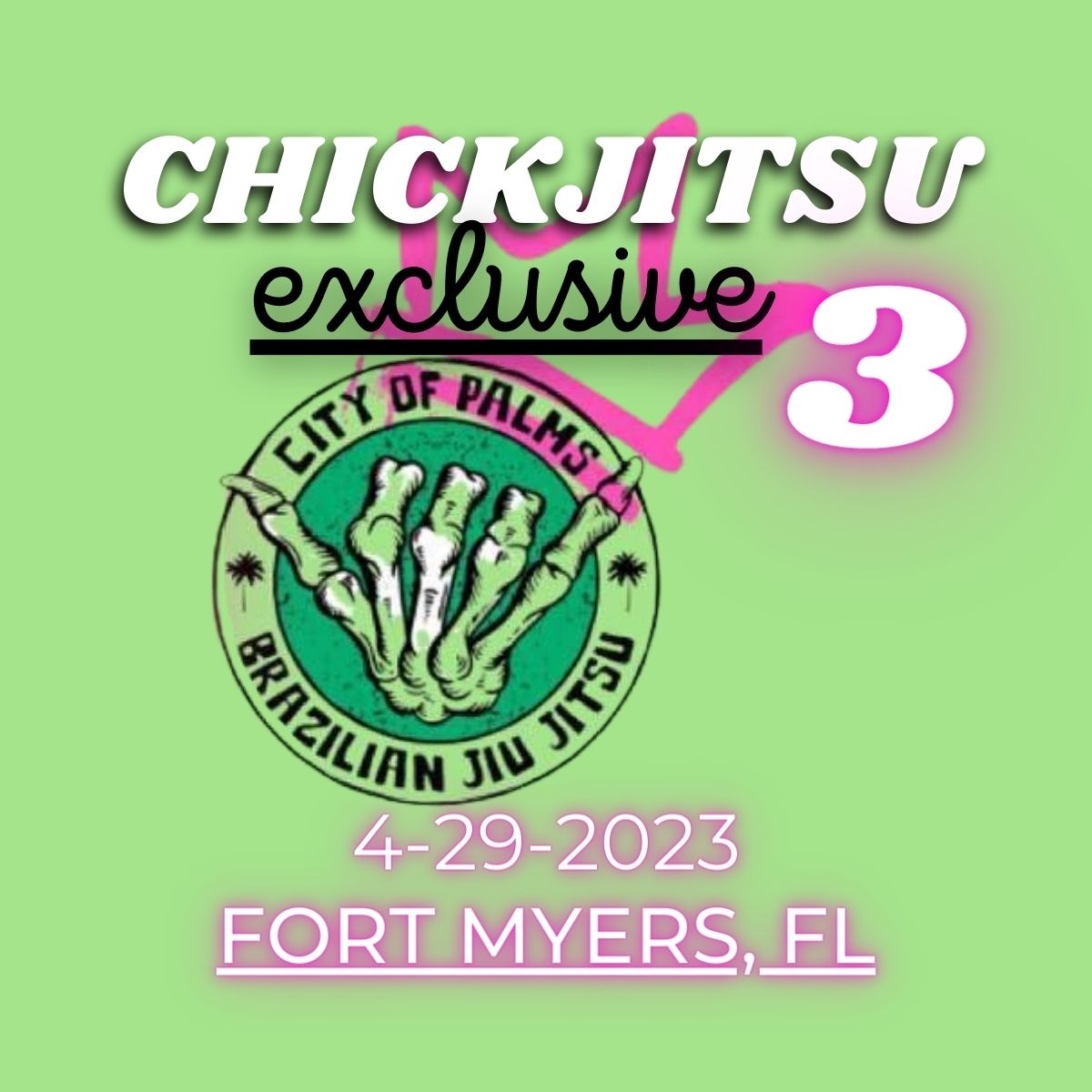 Sign up and compete at chickjitsu exclusive 3 womans only jiujitsu event in Fort Myers, Florida